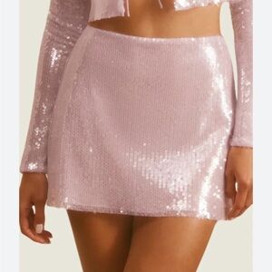 Oh Polly pink sequin skirt in perfect condition!